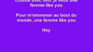 Une femme like you - K-maro (Letre) Lyrics on screen