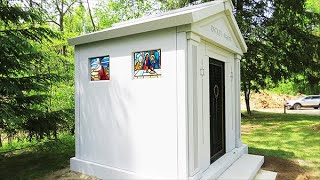 See How A Private 3 Crypt Walk In Mausoleum Is Constructed + Interior Design & Cemetery Landscaping