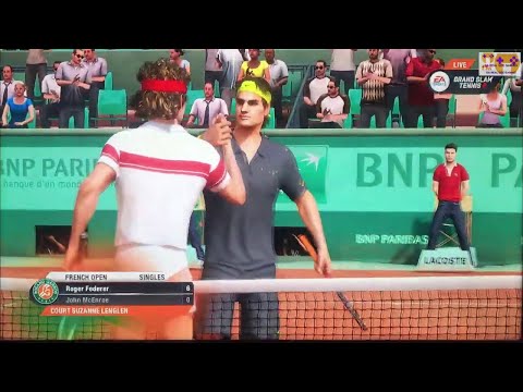 GRAND SLAM TENNIS 2 EA SPORTS FADES & FANTASY CLASSICS SUPERSTAR LEVEL J.McEnroe VS Roger Federer 3