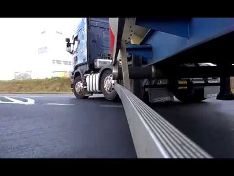 Scania R410, 3 axle with 40ft tipping container chassis