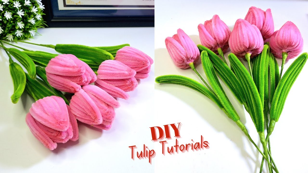Create a Beautiful TULIP Flower with Pipe Cleaners!