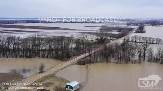02-19-19 Ashport, TN Mississippi River out of banks flooding drone footage