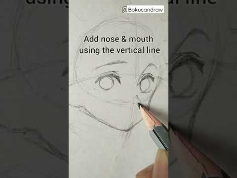 Easy way to draw anime face🔥(3/4 view) 