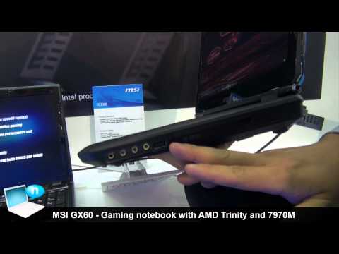 MSI GX60: gaming notebook with AMD Trinity and Radeon HD 7970M