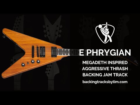 Megadeth Inspired Aggressive Thrash Backing Track Jam in E Phrygian | 175 BPM