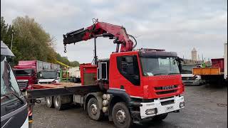 IVECO Trakker 340T45 8X4 RHD + FASSI F510A.25 MET REMOTE + HYDRAULIC R flatbed truck for sale image 4 IVECO Trakker 340T45 8X4 RHD + FASSI F510A.25 MET REMOTE + HYDRAULIC R flatbed truck image 4