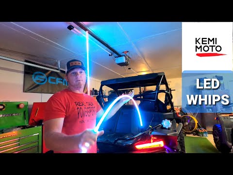 KemiMoto LED Whip Lights for ATV or UTV | Very Bright & Easy to Install