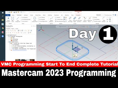 Mastercam 2023 -2022 Cnc Vmc Programming tutorial from Start| Mastercam programming Tutorial