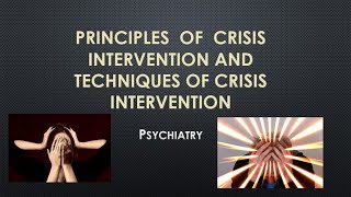 crisis intervention,techniques and principles crisis intervention,  #medical with N.O