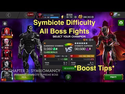 MCoC: Symbiote Difficulty | All Boss Fights | Completion | Tips for Boost
