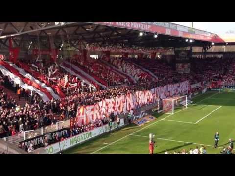 Union Berlin vs. Dynamo Dresden 12.04.13 Alte Försterei - Pyro Choreo + Hymne