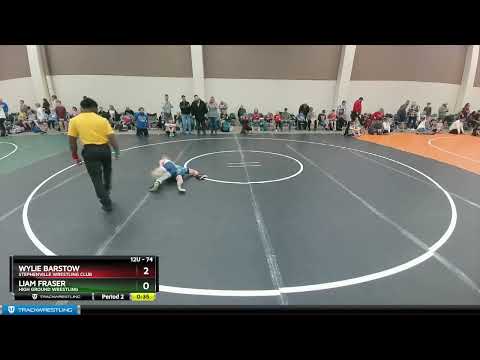 74 Lbs Quarterfinal - Wylie Barstow, Stephenville Wrestling Club Vs Liam Fraser, High Ground Wrest