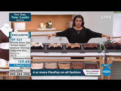 Rhonda Shear "Perfect Match" 2pack MoistureWicking Under...