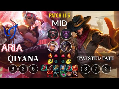 CGA Aria Qiyana vs Twisted Fate Mid - KR Patch 11.5