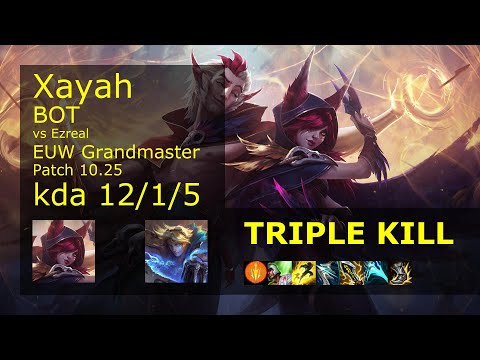 Xayah ADC & Rakan vs Ezreal & Rell - EUW Grandmaster 12/1/5 Patch 10.25 Gameplay