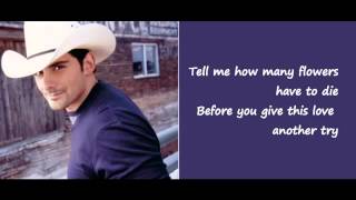 Brad Paisley  lyrics  How Many Flowers Have To Die  YOU TUBE