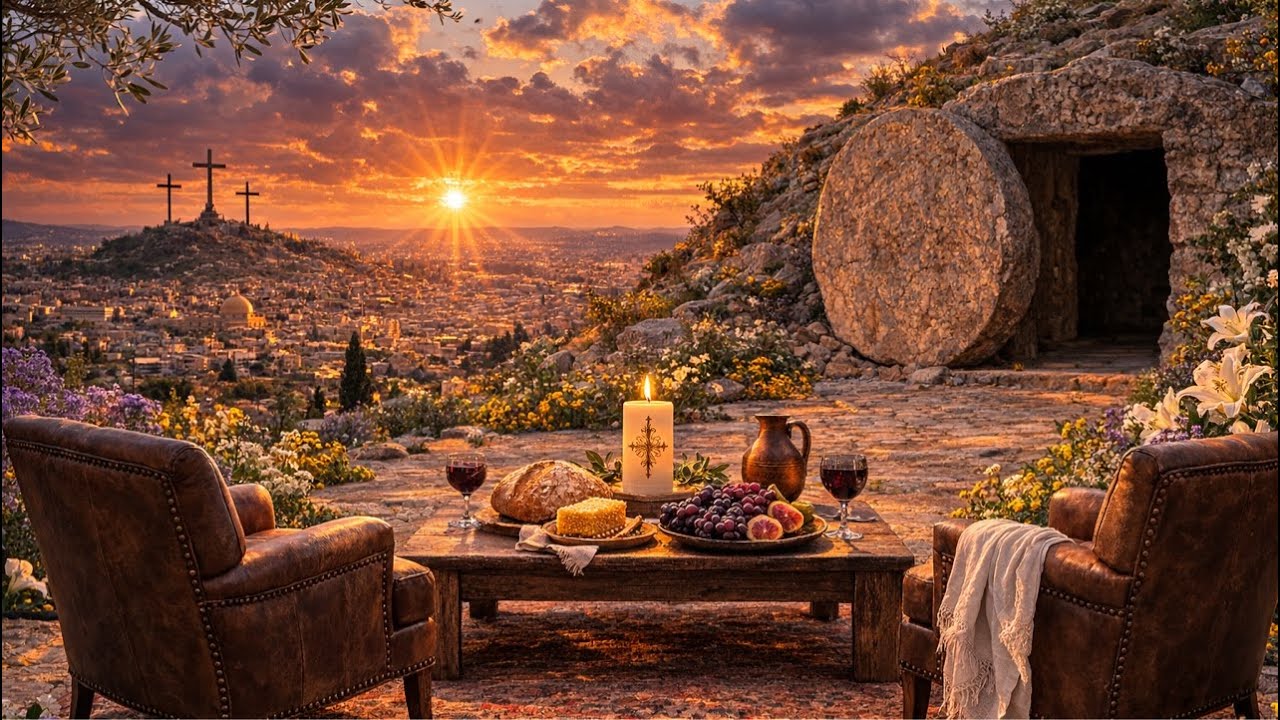 Easter, Pascha Sunrise Ambience at the Empty Tomb | Holy Week, Resurrection, Christian Prayer 