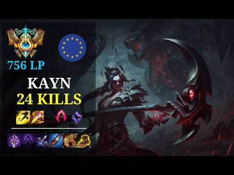 Kayn Jungle vs Ivern - 24 kills - Bl Cyrox EUW Challenger (756 LP) Patch 10.22