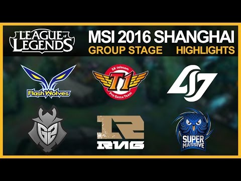 MSI 2016 Highlights - Group Stage: Day 4 - G2 vs SUP,  RNG vs FW, SKT vs CLG,  CLG vs RNG & more