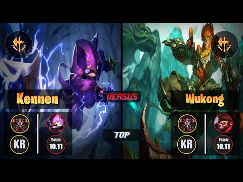 GrandMaster KENNEN [Conqueror] (Top) VS  WUKONG - Grandmaster KR Patch 10.11