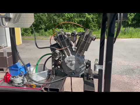 1914 Pope 1000cc engine first start up after restoration