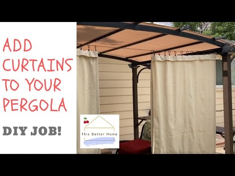 🔥 Outdoor Pergola➔ How to Install or Add *Sliding Side Curtains* (for Additional Shade from the Sun)