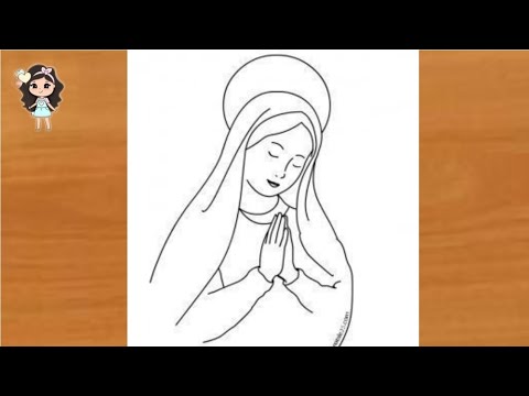 How to draw Mother Mary and Jesus easy step by step| simple art with rose| pencil sketch