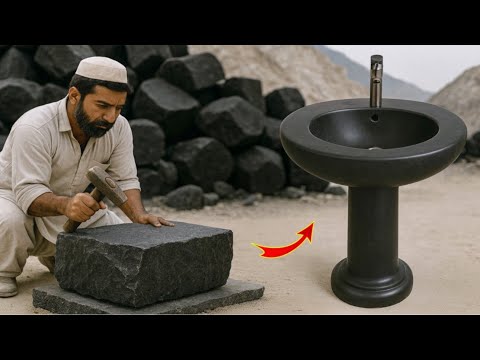 Turning a Mountain Rock Into a Modern Washbasin Sink!
