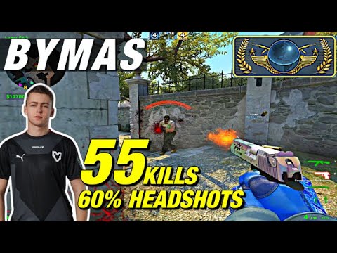 Bymas OVERPASS matchmaking game! INSANE (55 frags) 60% HS!😳CSGO Bymas POV