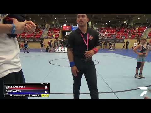 78 Lbs Quarterfinal - Christian West, KS Vs Cole Martin, MO 65ea