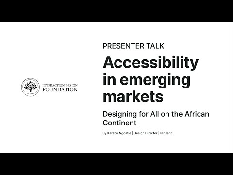 Accessibility in emerging markets Keynote Talk by Karabo Ngoatle for IXDF Africa