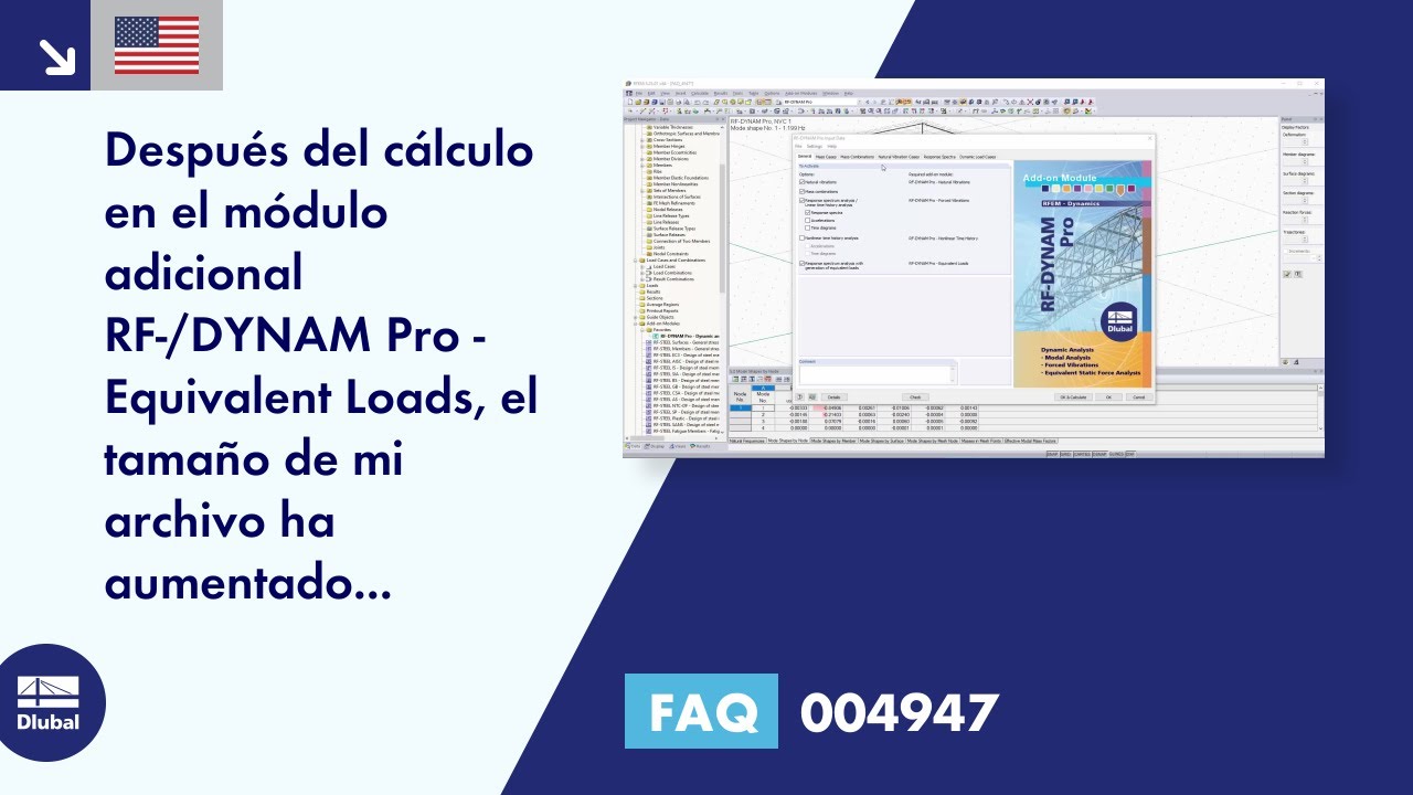 [ES] FAQ 004947 | Después del cálculo en el módulo adicional RF-/DYNAM Pro - Equivalent Loads, el tamaño ...