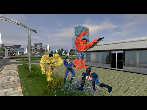 Captain Hero Vs Red Monster & Superhero | Flying Captain Hero City Rescue - Android GamePlay