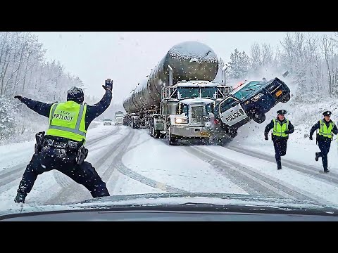 Idiots With Diesel Trucks: Ice Road Madness Caught On Camera | EXTREME Winter Driving Fails #15