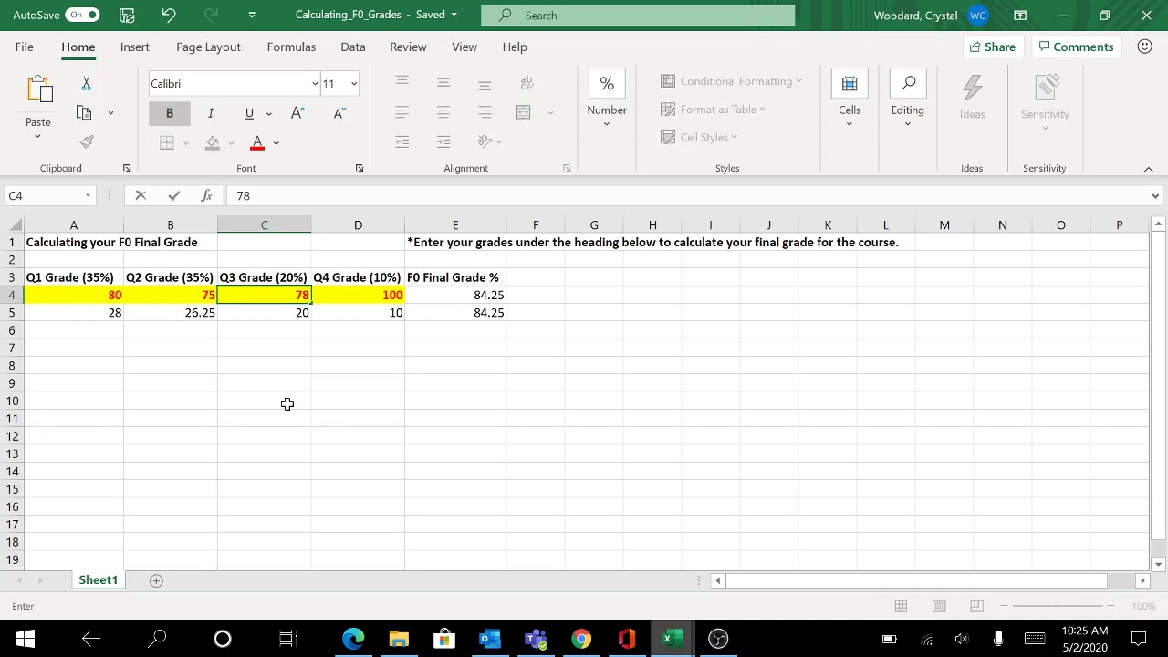 Calculating F0 Grades