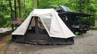 KingCamp Canvas Bell Yurt Tent, 4 Seasons Large Waterproof & Windproof Luxury Glamping Tent w/Stove