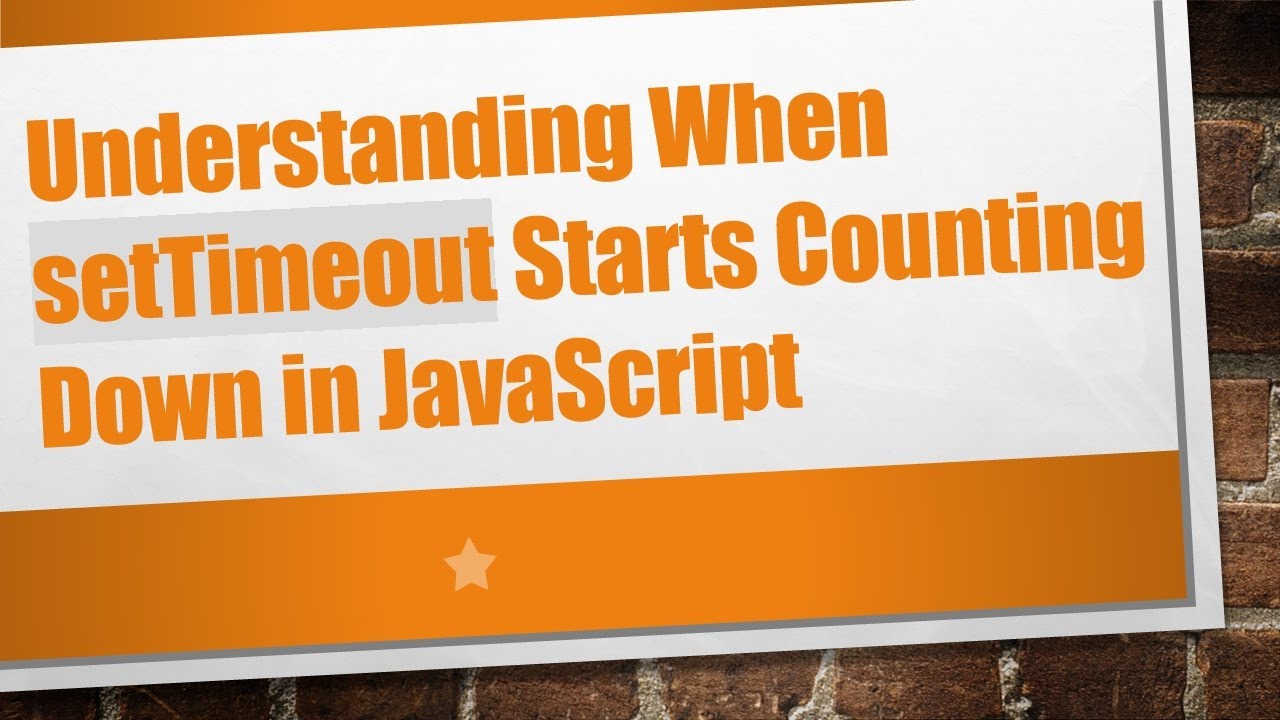 Understanding When setTimeout Starts Counting Down in JavaScript