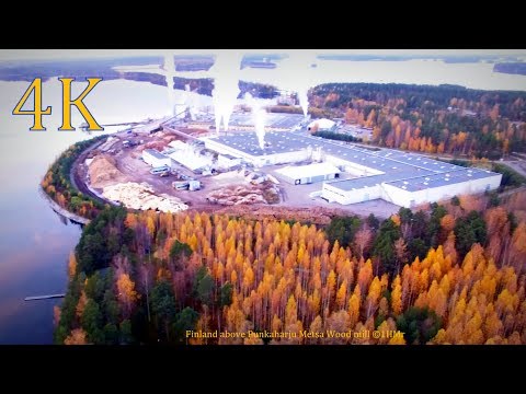 Finland flying over autumn lakes