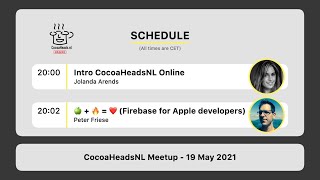 CocoaHeadsNL Online Meetup, 19 May 2021