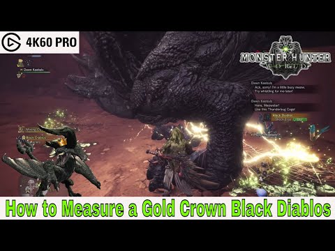 Monster Hunter: World - How to Measure a Gold Crown Black Diablos Video