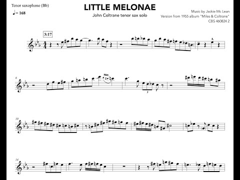 John Coltrane solo on Little Melonae (Miles & Trane Album, 1955)