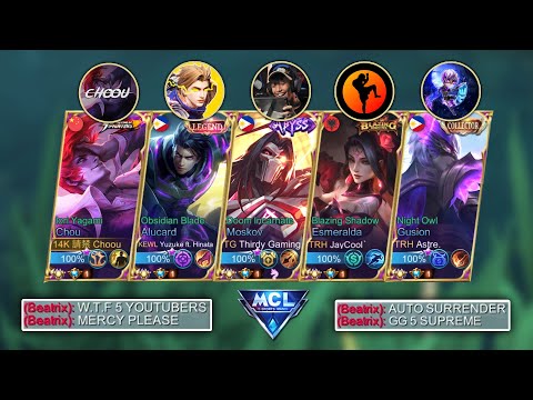5 SUPREME YOUTUBERS IN ONE TEAM MCL ( VICTORY OR DEFEAT? )