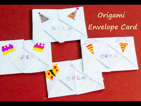 easy way to make a special Pull Tab Origami Envelope Birthday Card | Paper Card | Greeting card