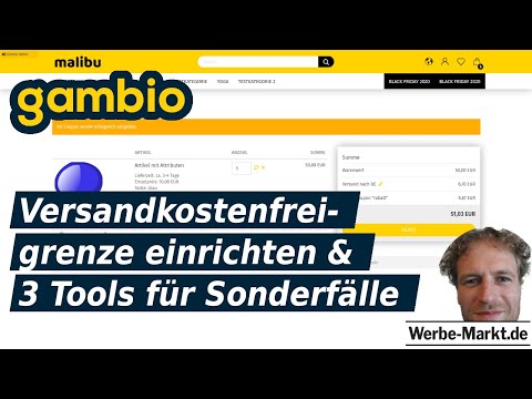 Versandkostenfreigrenze im Gambio Shop einrichten & 3 Tools für Sonderfälle