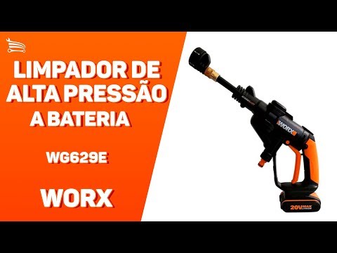 Limpador de Alta Pressão a Bateria 20V Lítio Carregador Bivolt com Bolsa WORX-WG629E - Video