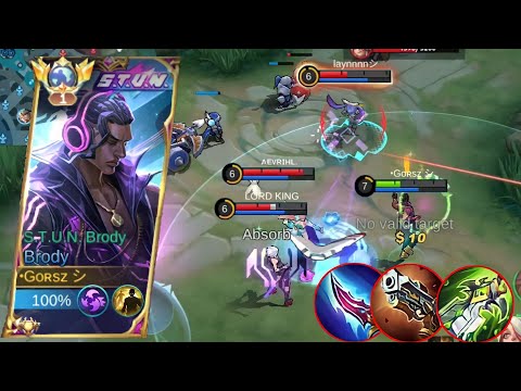 BRODY FULL DAMAGE BUILD 100% DEADLY | NEW EMBLEM AND BUILD S29 | MLBB