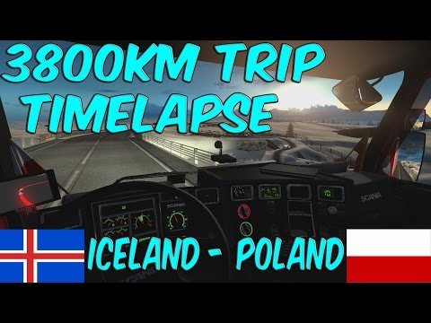ETS 2: Iceland - Poland Timelapse (3800km) (ProMods 2.11)