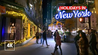 Download the video "NEW YORK CITY Holiday Season - Evening Walking Tour NYC 4K"