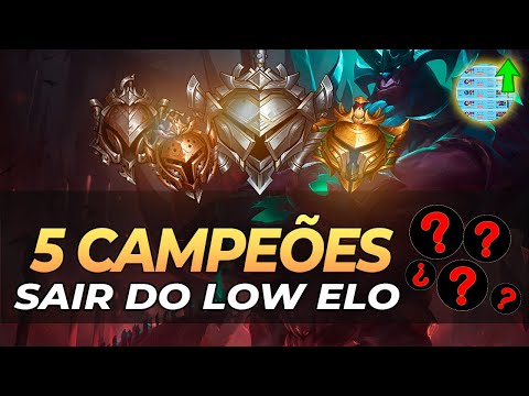MELHORES CAMPEÕES PARA CARREGAR NO LOW ELO 2023 - LEAGUE OF LEGENDS