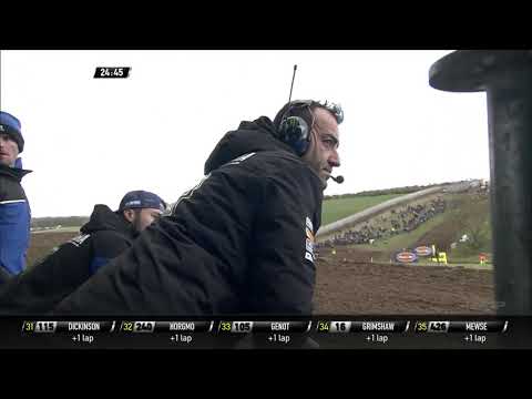 Jago Geerts vs Rene Hofer & Geerts crash - MXGP of Great Britain 2020 Race 2  - motocross